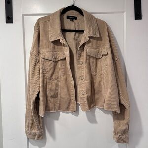 Oversized an cropped corduroy jacket